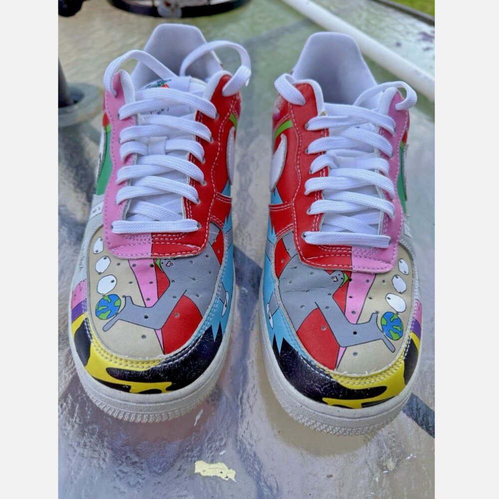 Nike Ruohan Wang x Air Force 1 Low Fly Leather Sneakers CZ3990-900 Unisex Sz 6.5 - Picture 4 of 16